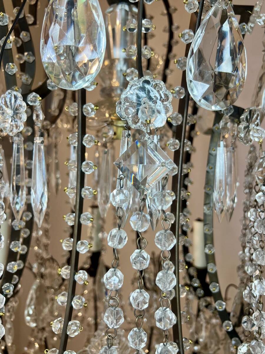 Grand lustre cage italien