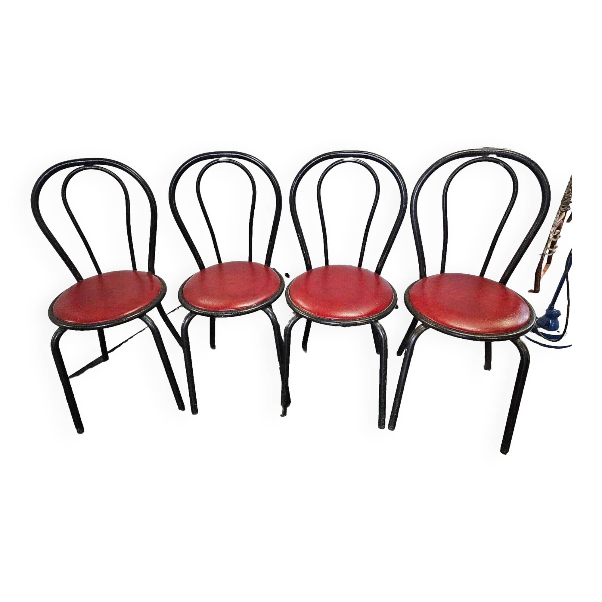 curved iron bistro chairs x 4