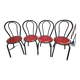 chaises de bistrot en fer courbé x 4
