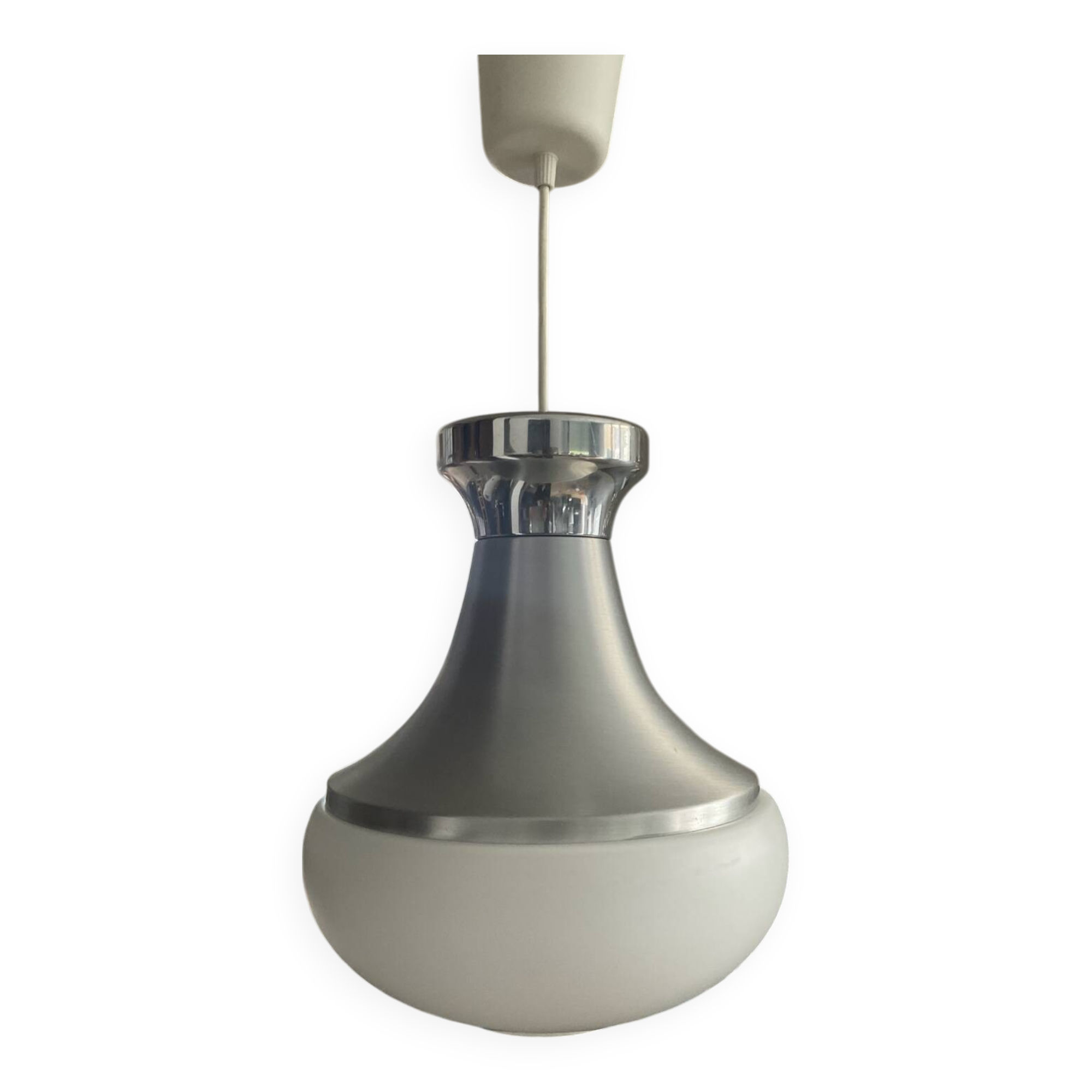 Stilux Milano opaline pendant light from the 70s
