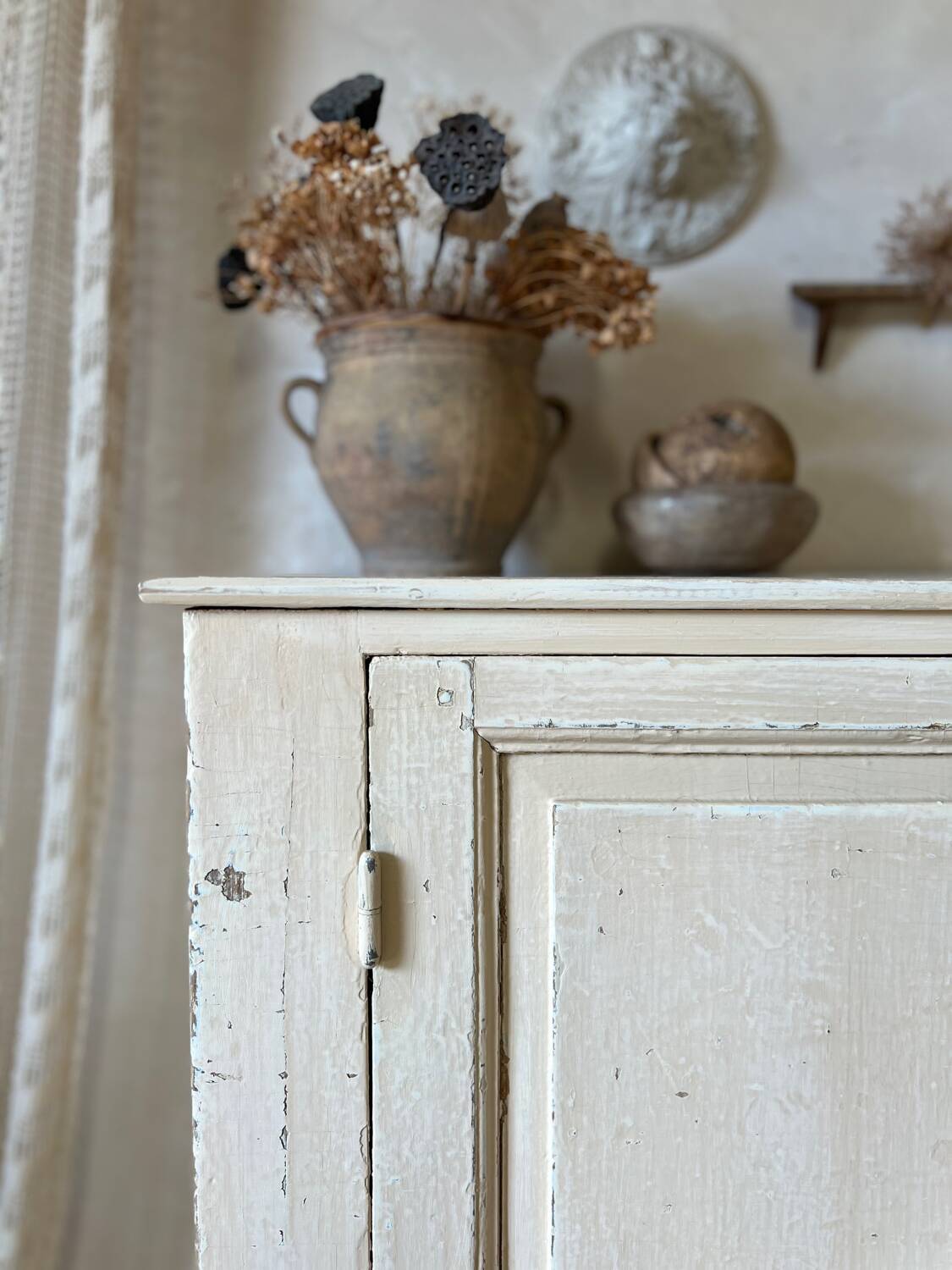Weathered wooden sideboard