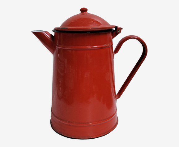 Cafetière bouilloire émaillée rouge