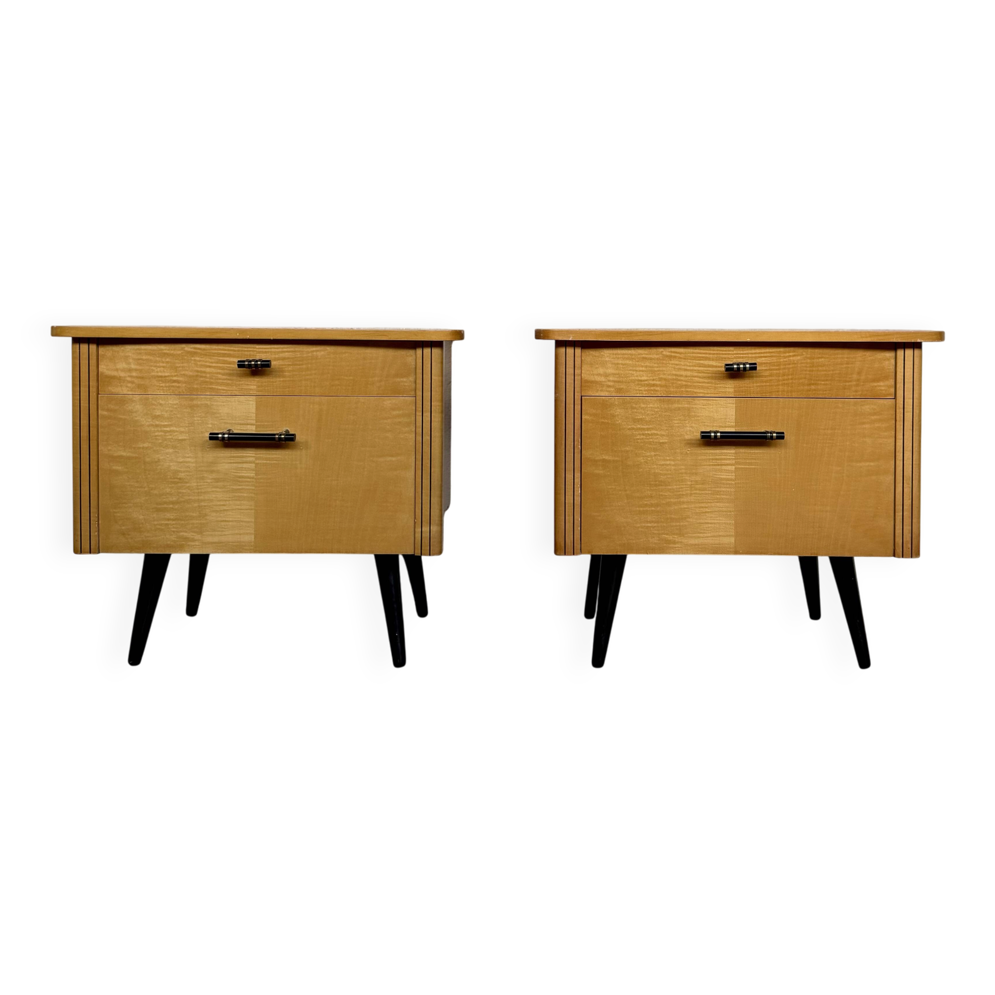🌟 Vintage 1960s bedside tables – 1 drawer & 1 hinged door 🌟