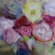 Contemporary painting: The bouquet of flowers - Very soothing colors - 40x40 cm- signed Rollet
