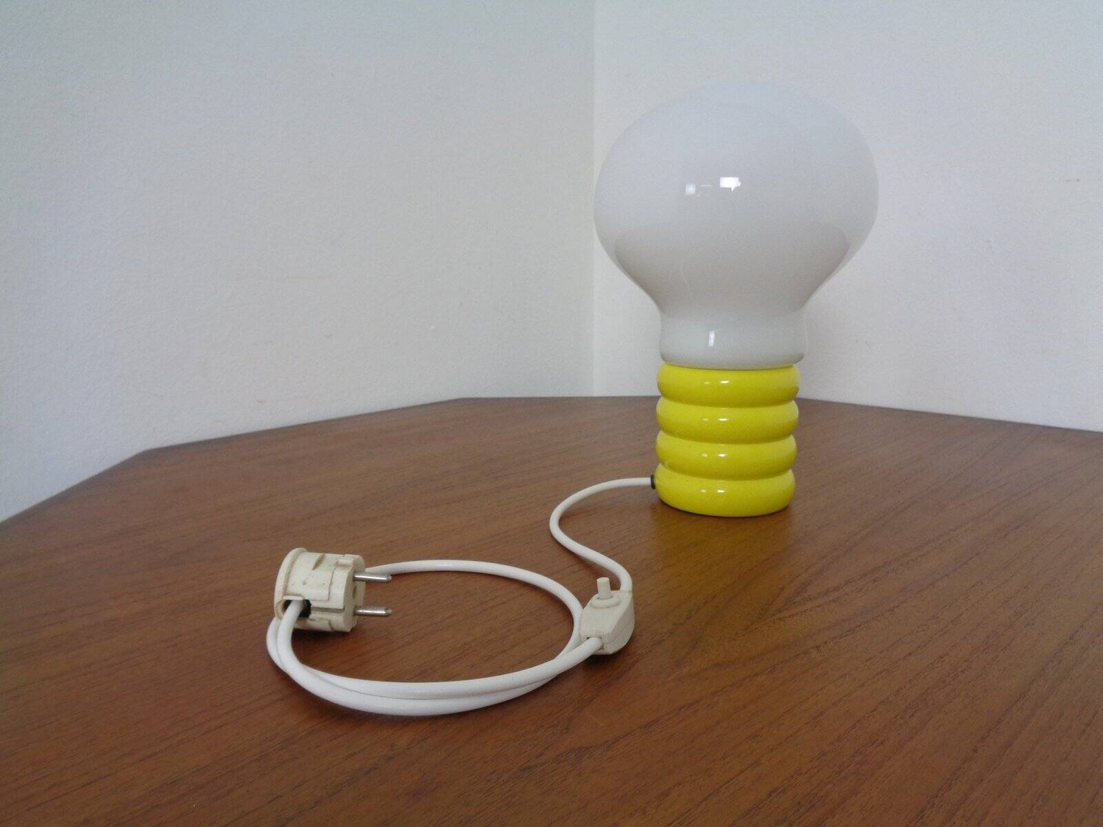 Yellow Opaline Glass Bulb Lamp by Ingo Maurer for M Design, 1960s