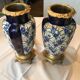 Pair of vases in 19th century fïence