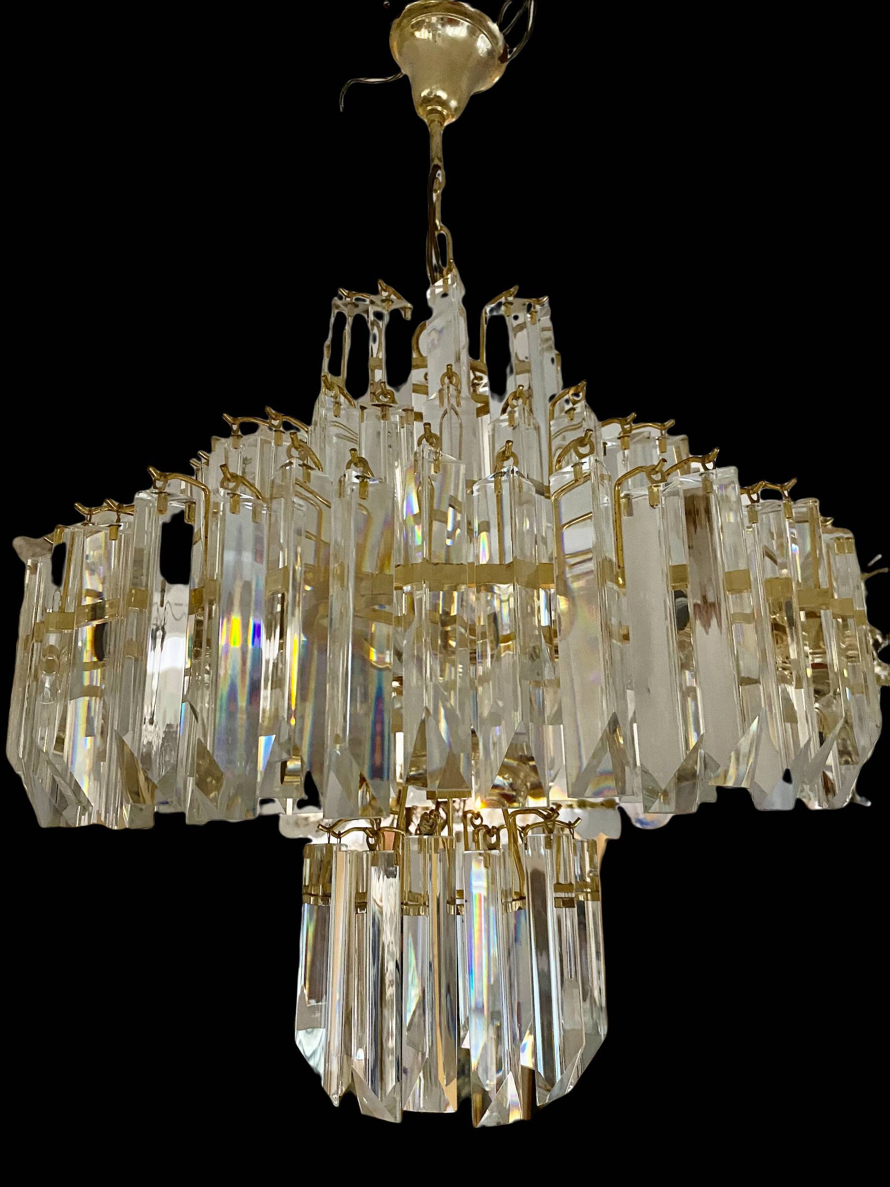 Venini chandelier murano iridescent glass
