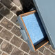 Petit bureau vintage bleu gris