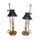 Pair of bedside hot water bottle lamps