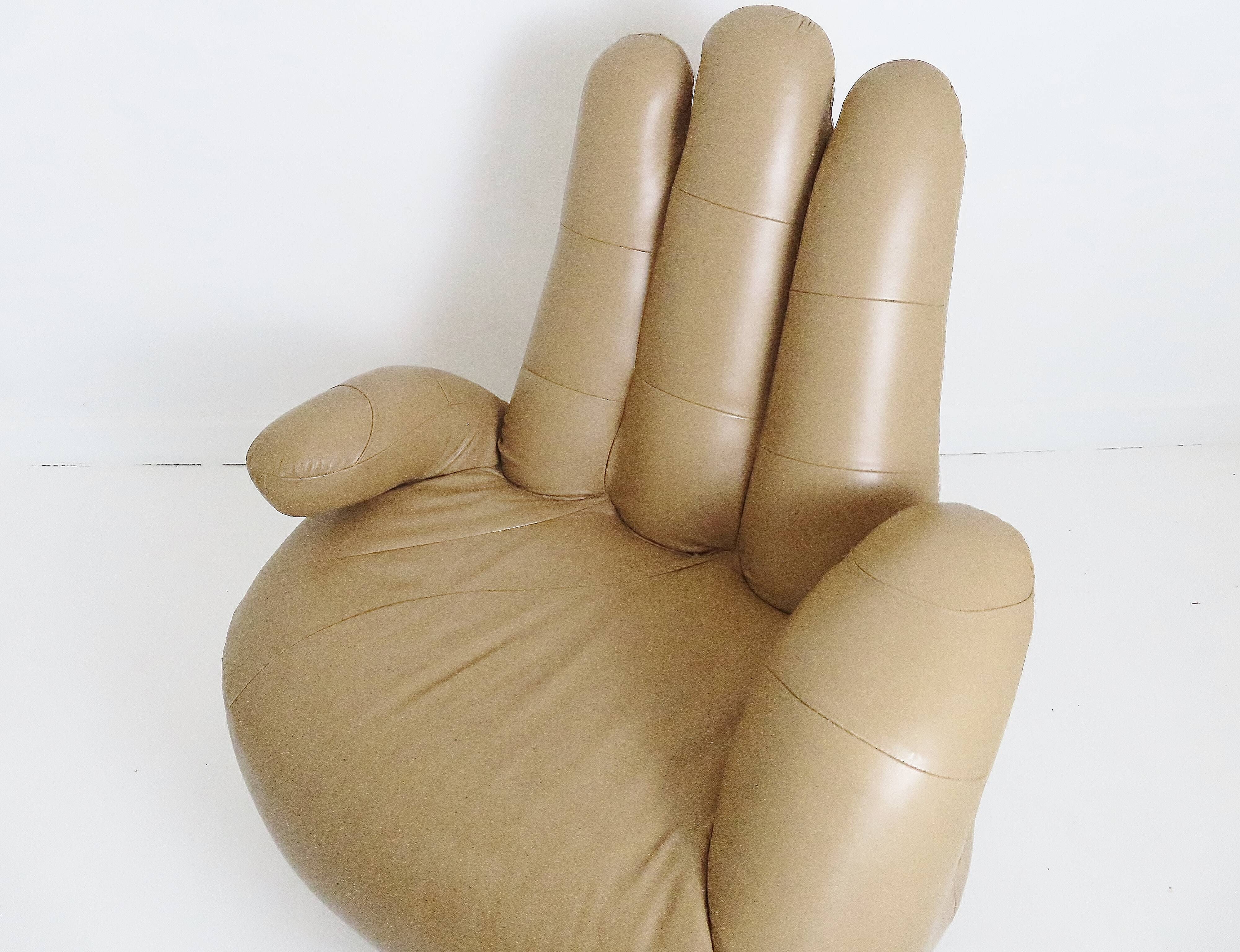 Vintage Pop Art Leather Hand Chair