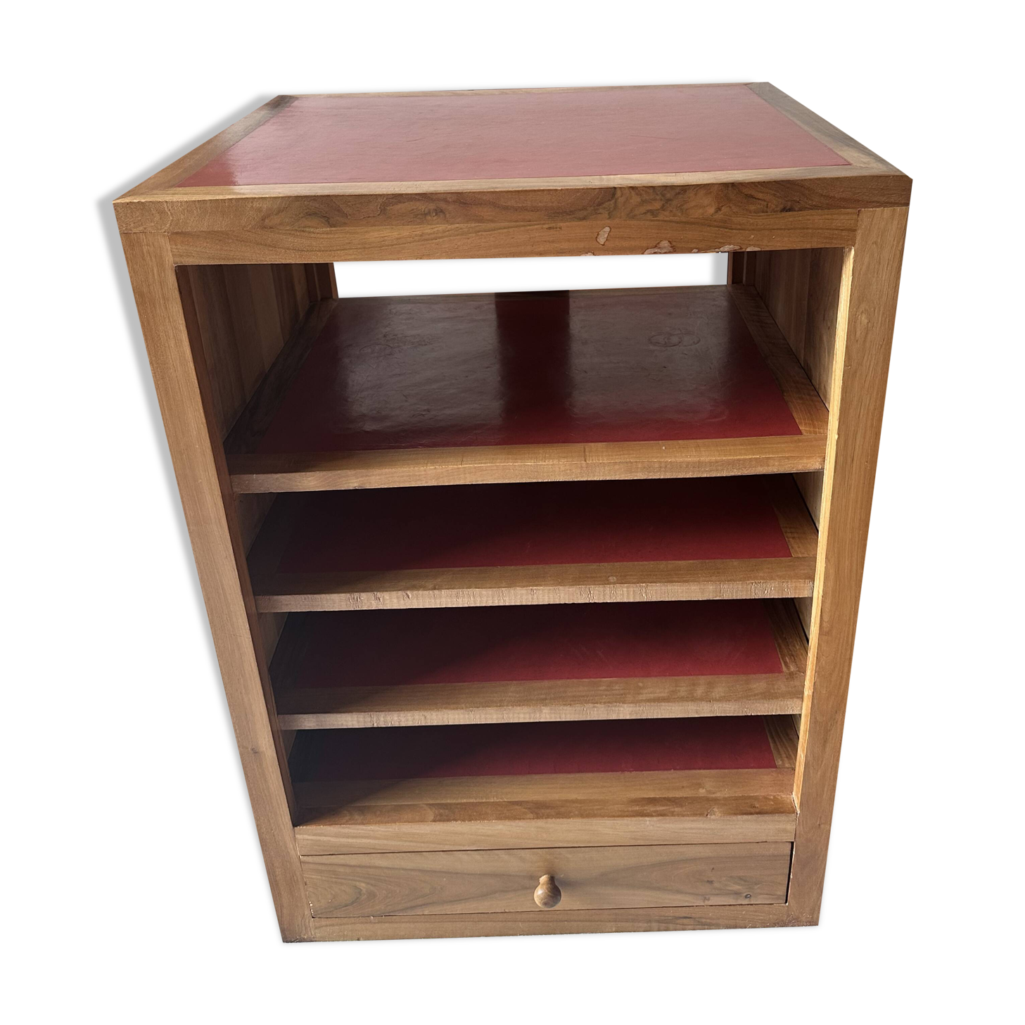 TV unit / storage unit in walnut and tadelakt