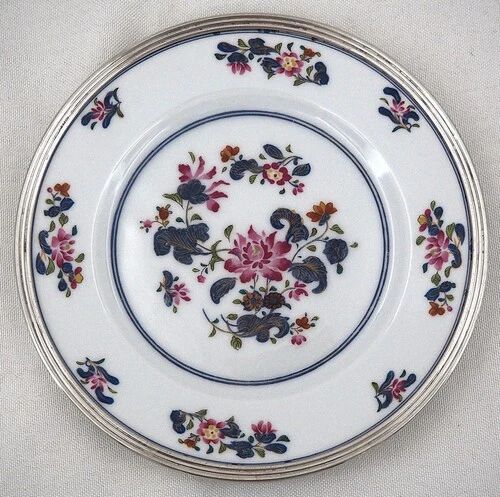 Puiforcat Raynaud, dessert plate model Chen Yang, silver rim.