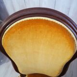 Antique Louis Philippe style padded chair - Wooden structure and horsehair padding - Color m