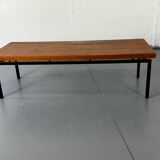 Minimalistic Mid Century Modernist Teak and Steel Coffee Table, 1960s