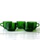 Lot de 5 tasses à café Vereco France vert emeraude translucide TBE vintage