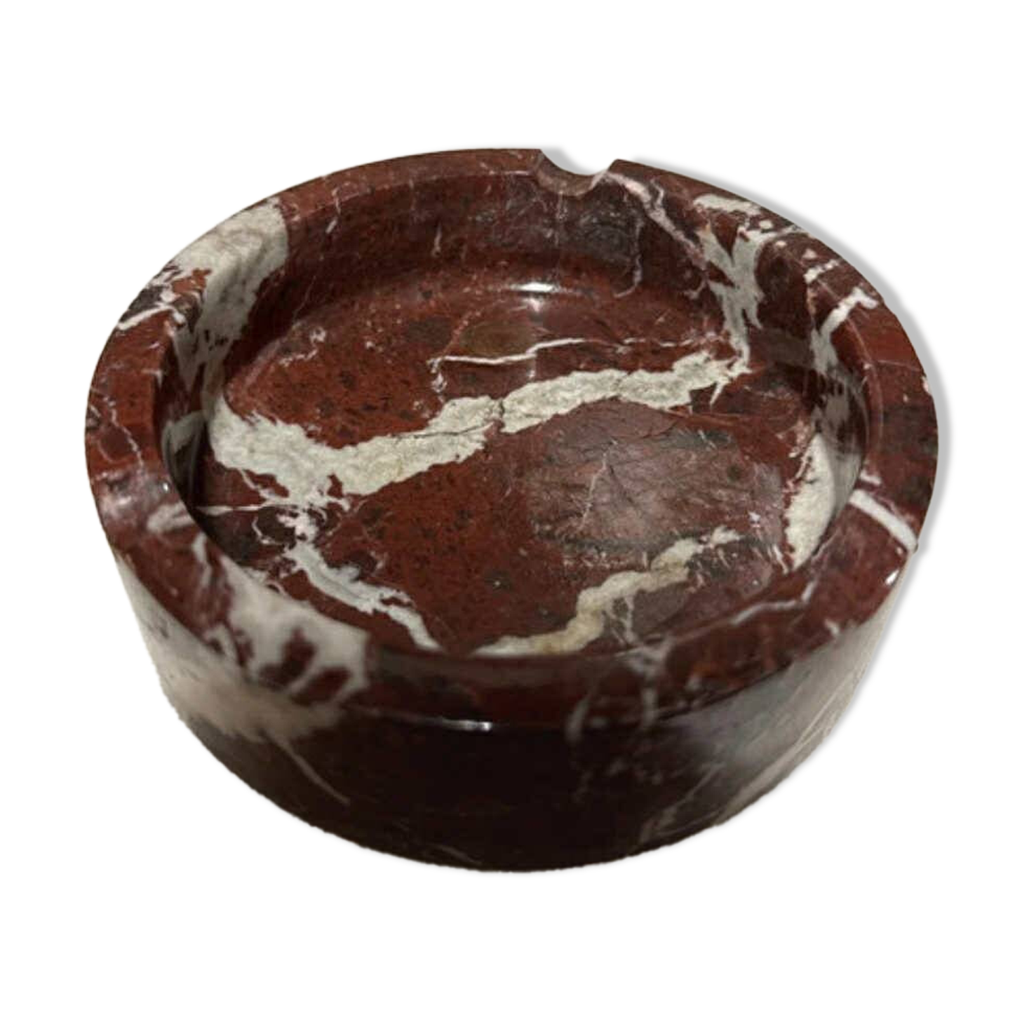 red brown marble ashtray