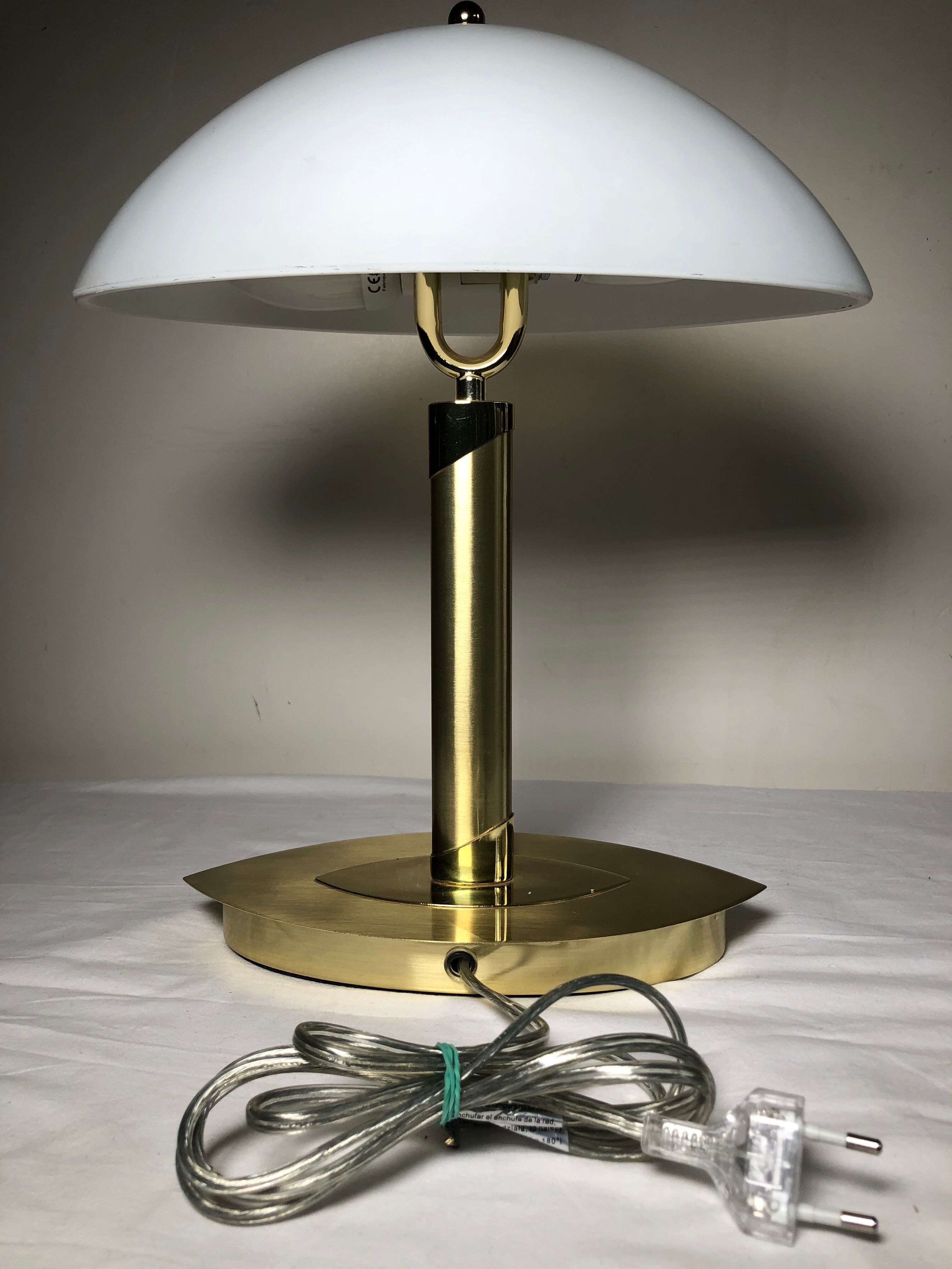 Brass lamp and opaline touch switch