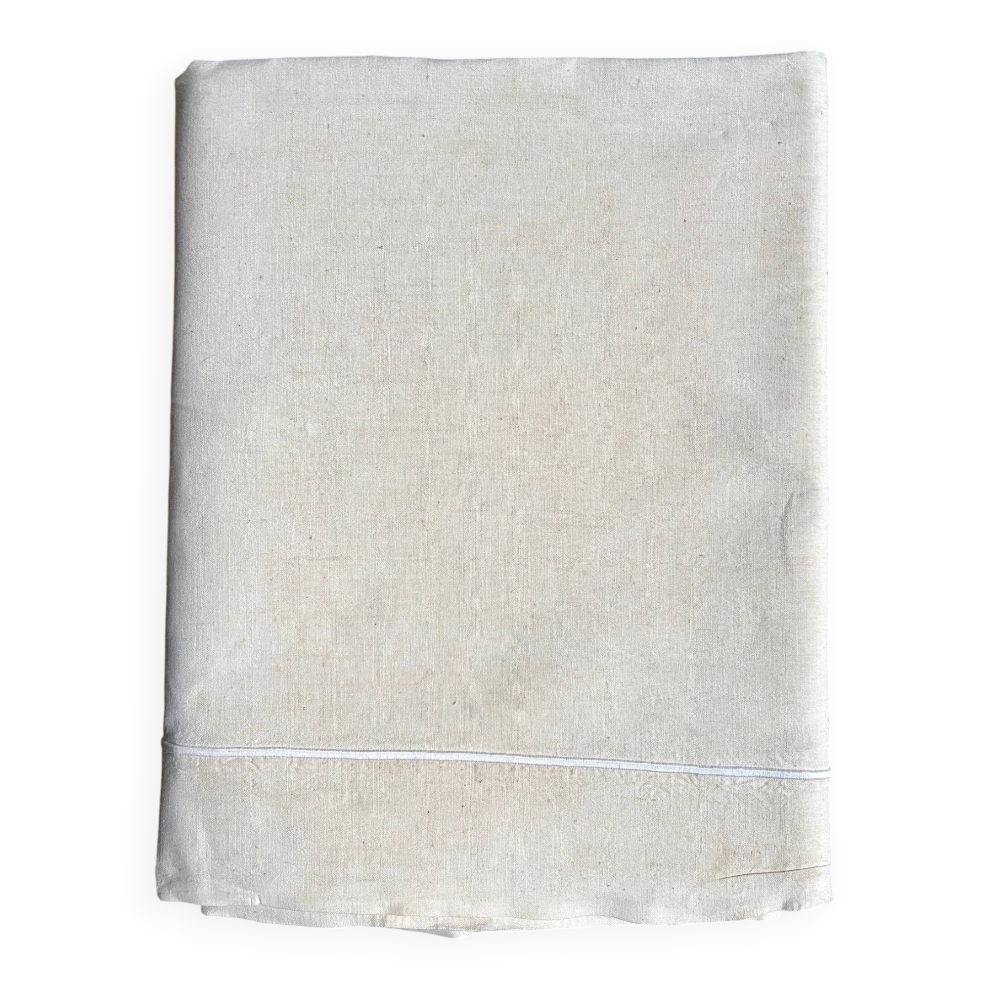 Beige linen sheet with #9 and #10 hemstitching ☐ 240 x 340 cm