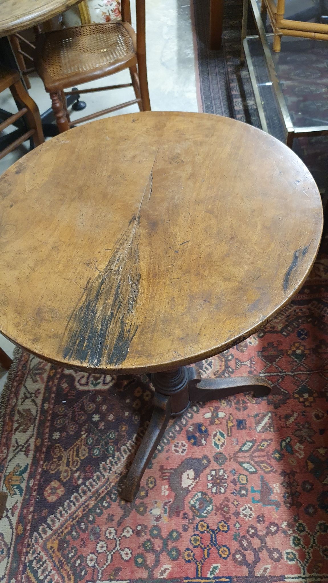 Walnut pedestal table