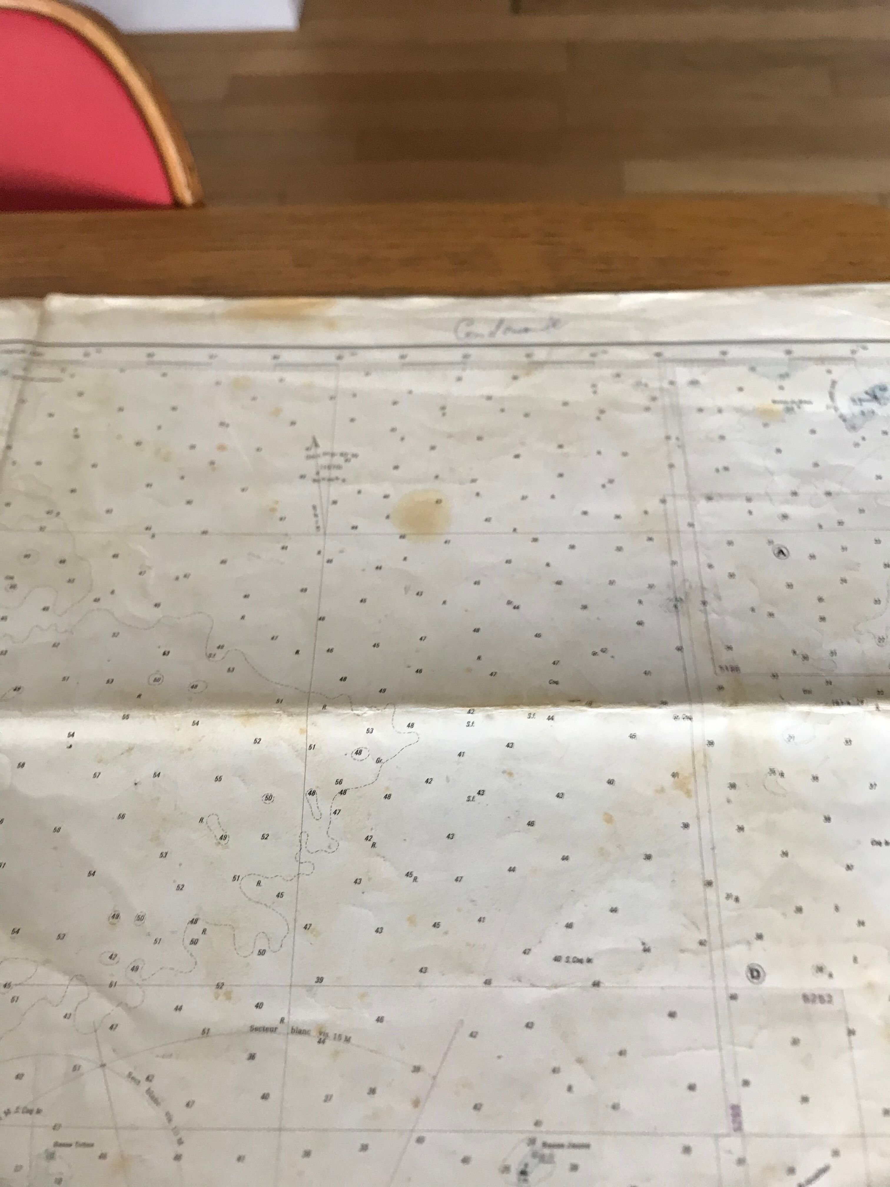 Old nautical charts on the breton coast