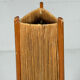 Mid-century floor lamp, sisal/teak wood, Temde, Switzerland, 1960s.