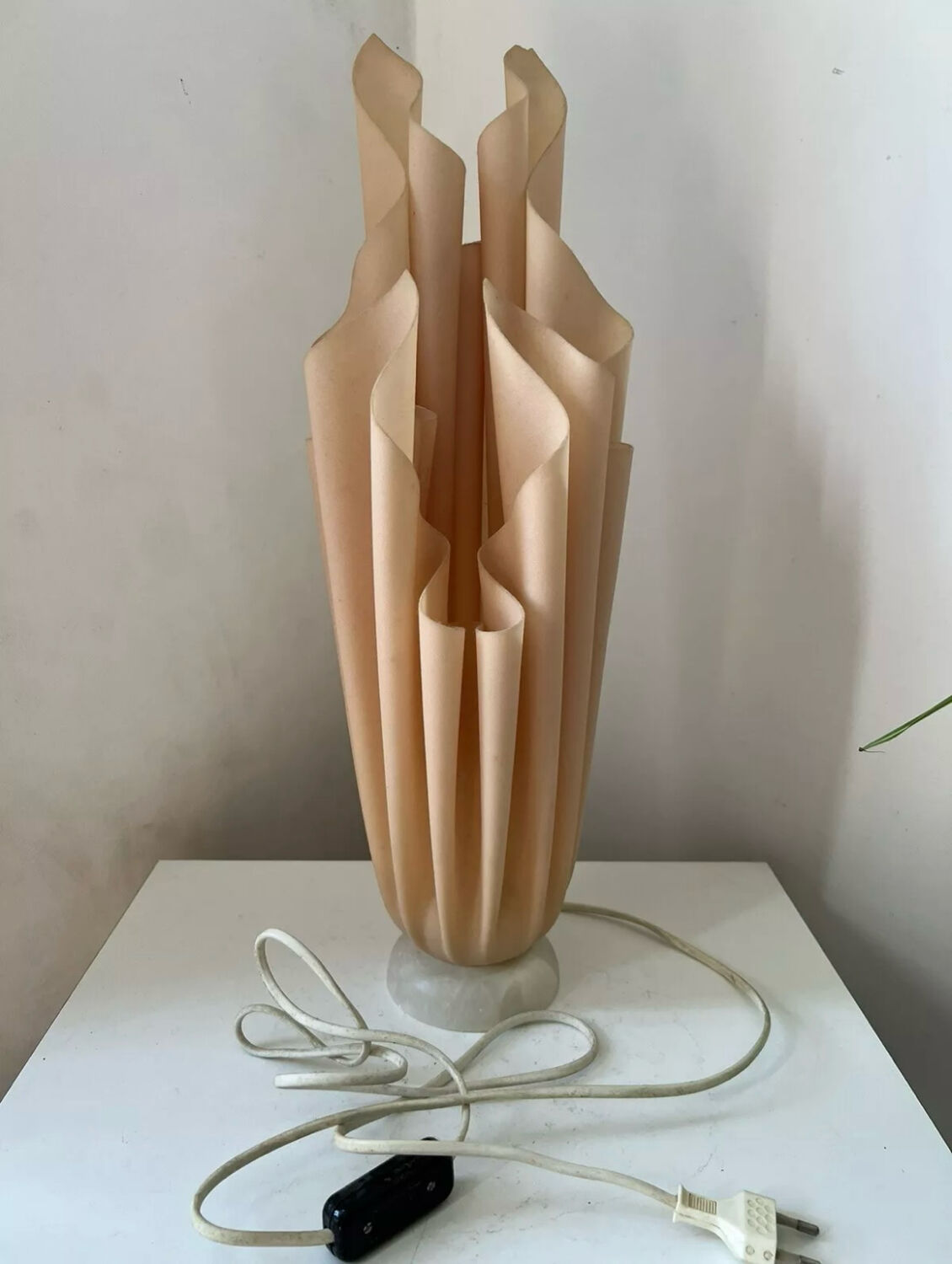 Georgia Jacob vintage Athena lamp, alabaster base, 1970s design