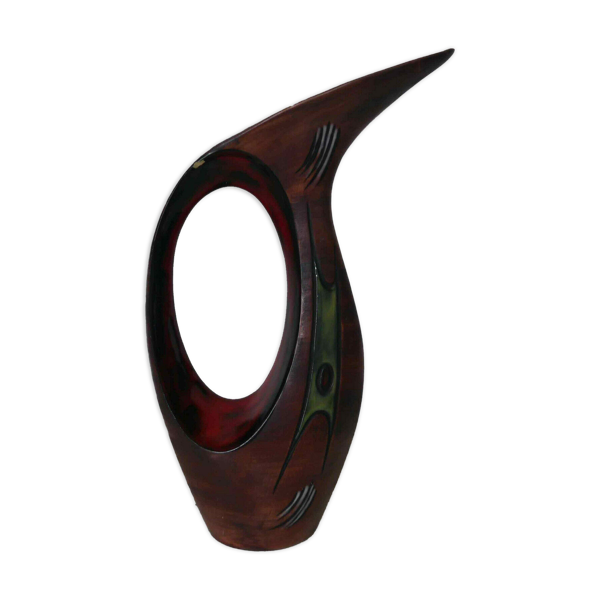 Pichet carafe broc zoomorphe en céramique émaillée