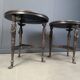 French Empire style marble and bronze side tables, 1950s