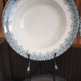 4 assiettes creuses en Terre de Fer Longwy modèle "Suzanne"