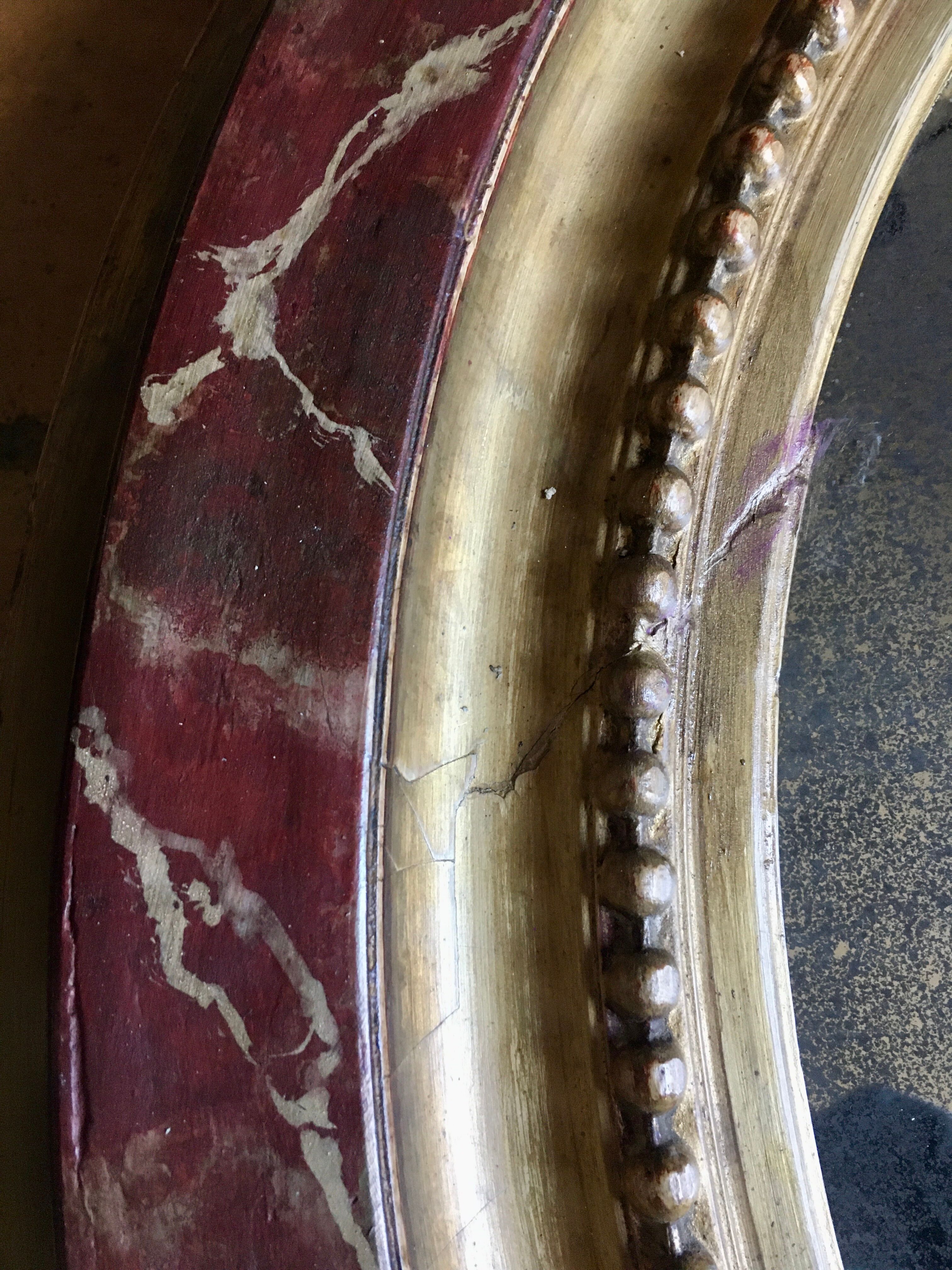 Oval gilded mirror 107x90cm