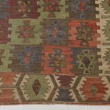 6x13 Rare Size Kilim Rug, Rugged Rug, 180x385Cm Antique Kilim Carpet