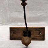 Wall coat rack hook wrought iron wood