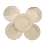 5 mismatched plates Gien, Digoin, Moulin des Loups, Saint Amand