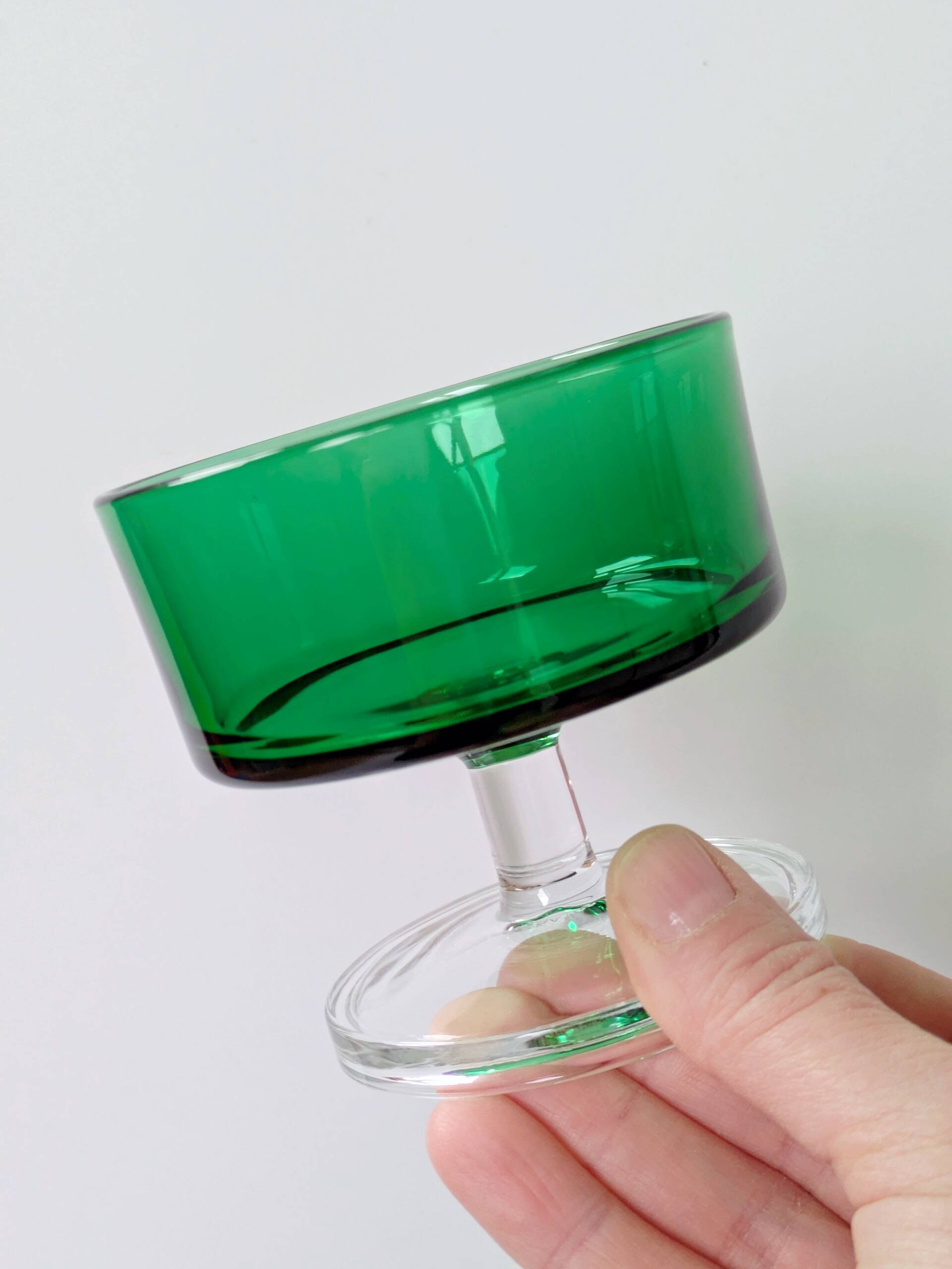 Lot de 6 coupes Luminarc vintage de couleur verte
