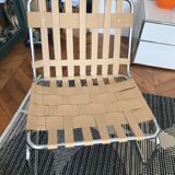 Chrome and leatherette armchair