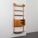 Scandinavian modern wall shelving system Ergo in teak by J. Texmon, Norway, 1960s