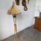 Bamboo and straw floor lamp 1980