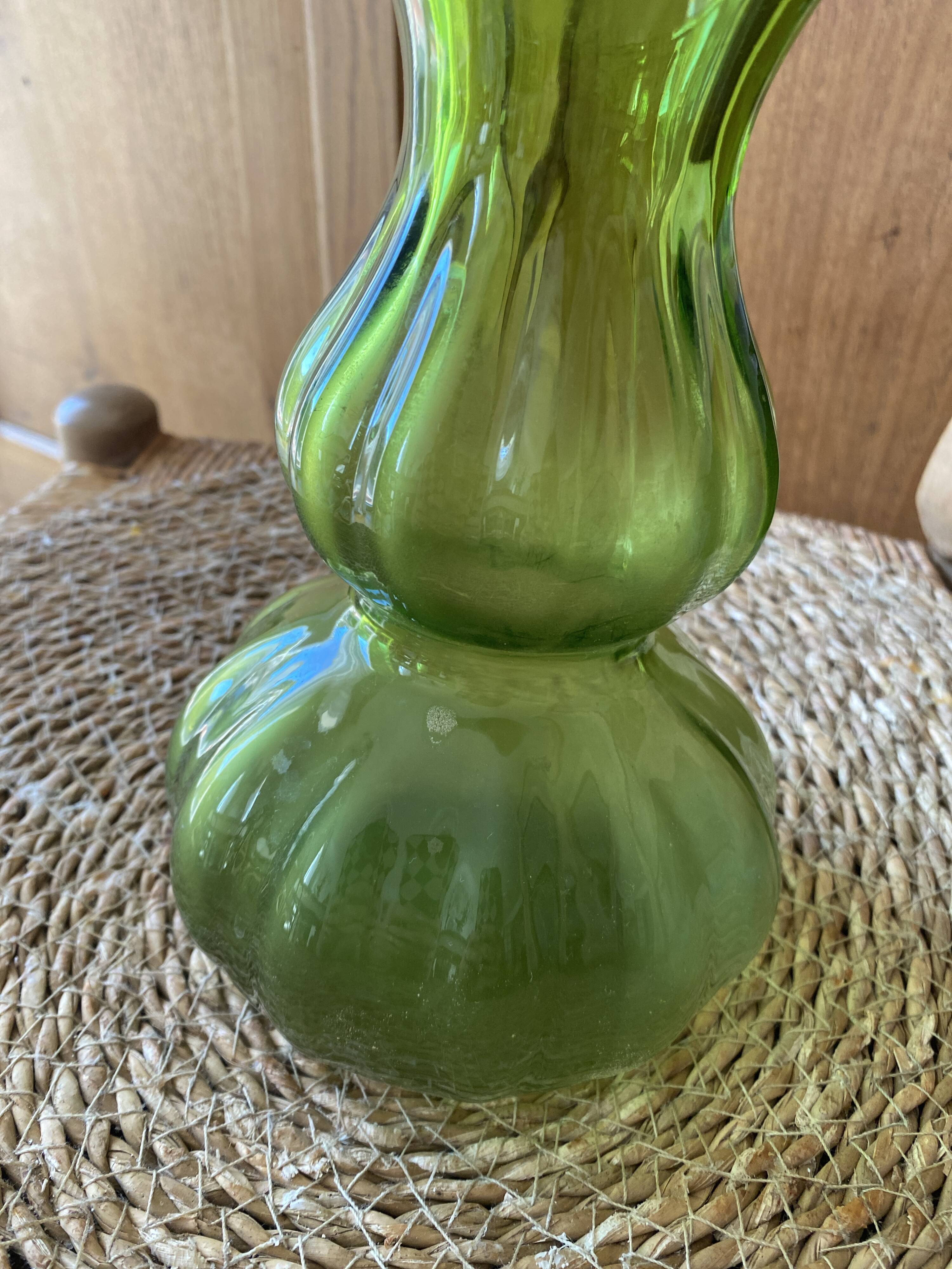Green glass bowl