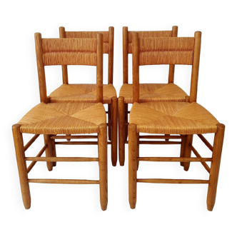 Set of 4 straw chairs