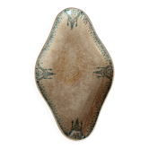 Ravier ancien terre de fer patine – Décor frise vert