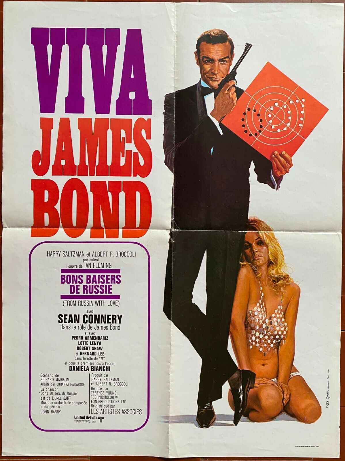 Poster "Good kisses from Russia" Sean Connery James Bond 60x80cm