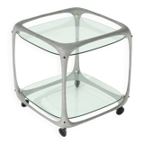 Italian Cast Aluminium Cube Bar Trolley by Lorenzo Burchiellaro 1970s