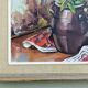 Mid 20th Century "Flower Jar" Swedish Modernist Still Life Oil Painting, Framed