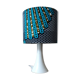 table lamp trumpet foot, modern graphic printed wax shade