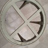 Louis XVI table with carved wood and Carrara marble.