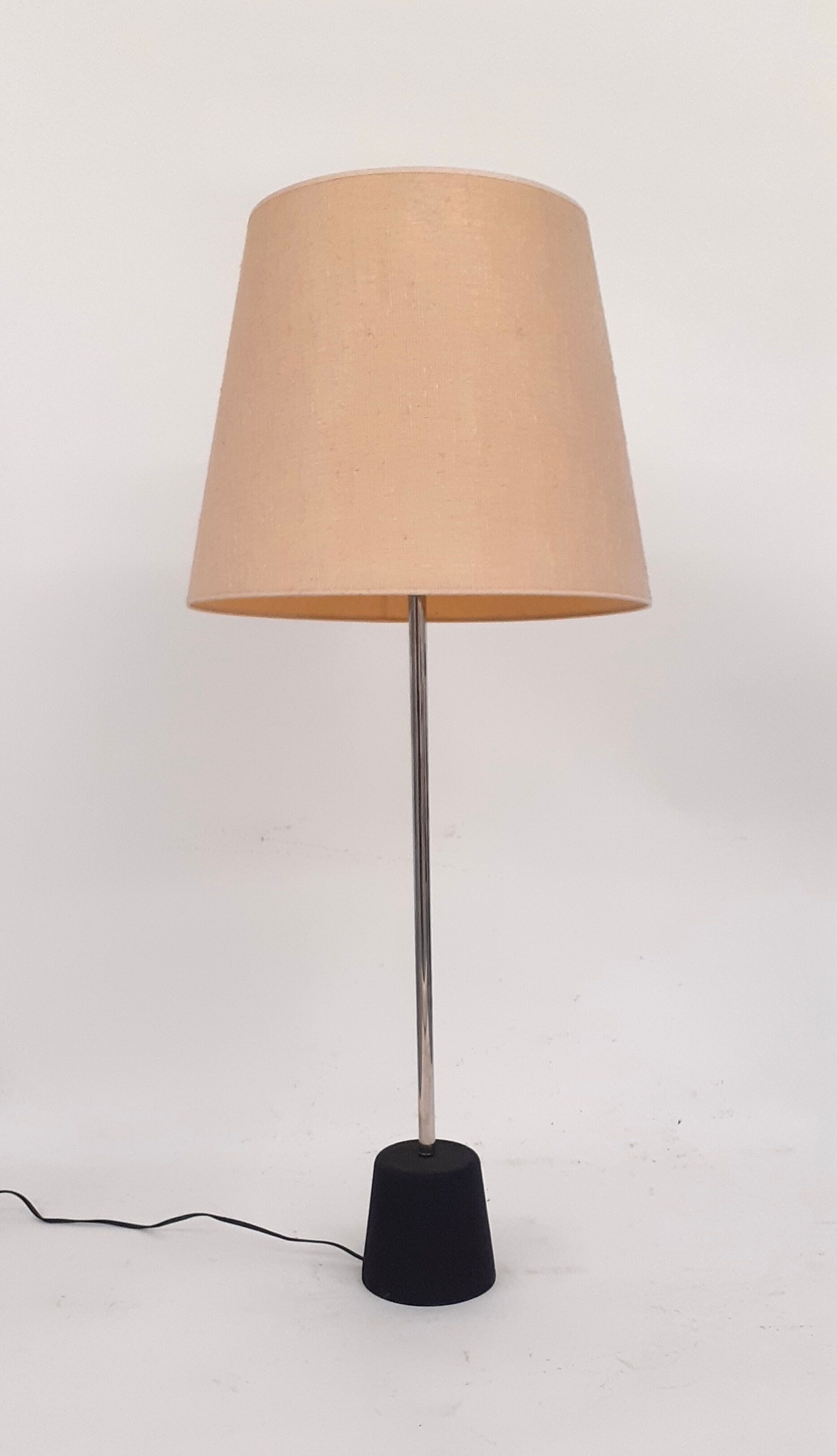 Steel lamp with cast iron foot, Arlus edition, circa 1960