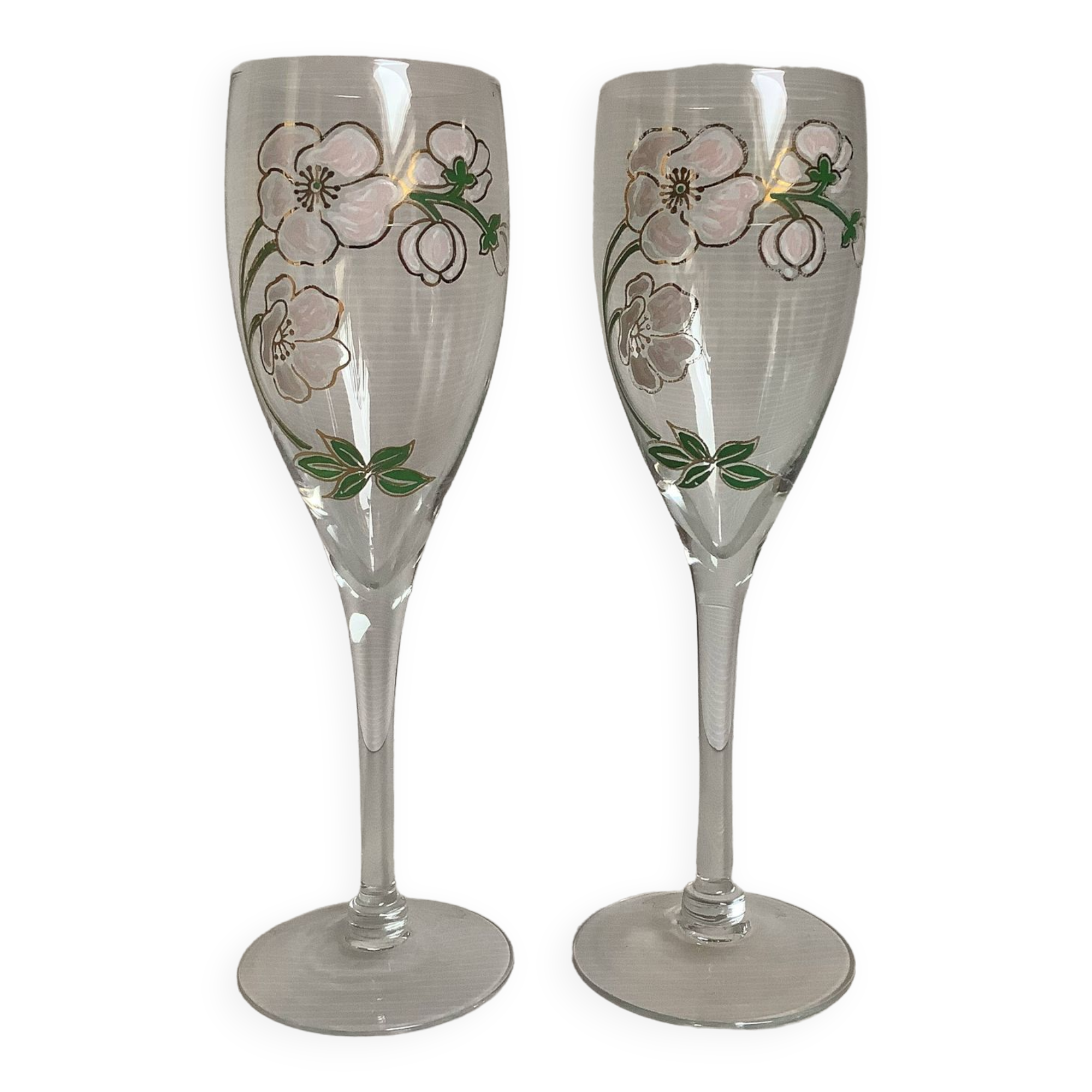 Paire de flûtes à champagne Laurent Perrier belle époque