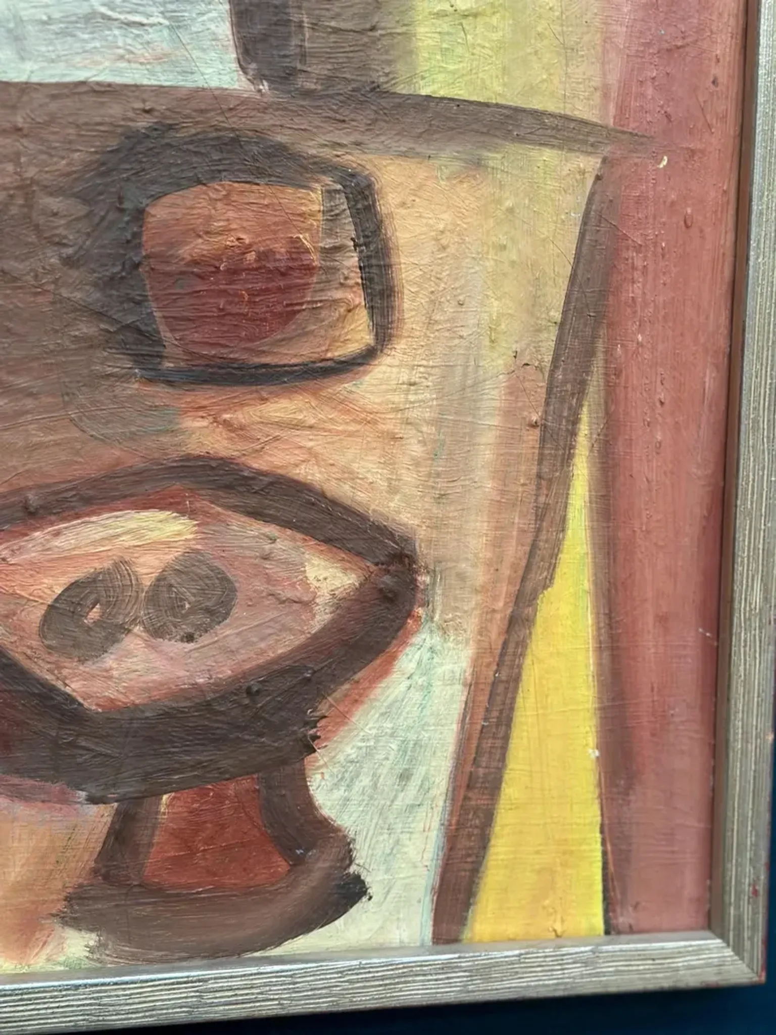 Original Swedish Oil on Canvas – "Breakfast" by Bengt Delefors – Signed "B. Delefors" – Vintage & Framed – 49 × 40 cm (19.3" × 15.7")