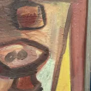 Original Swedish Oil on Canvas – "Breakfast" by Bengt Delefors – Signed "B. Delefors" – Vintage & Framed – 49 × 40 cm (19.3" × 15.7")