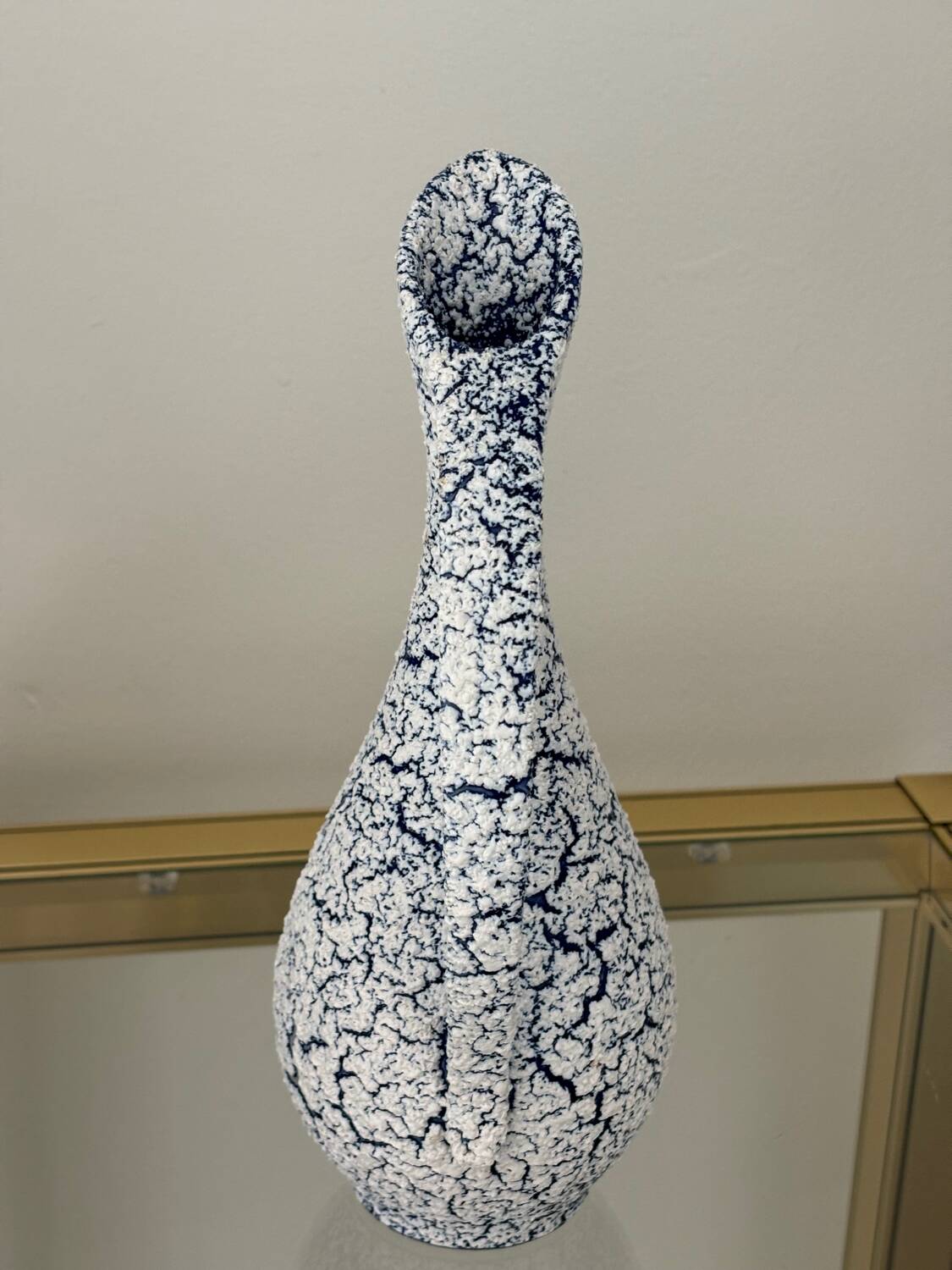 70' cracked ceramic vase